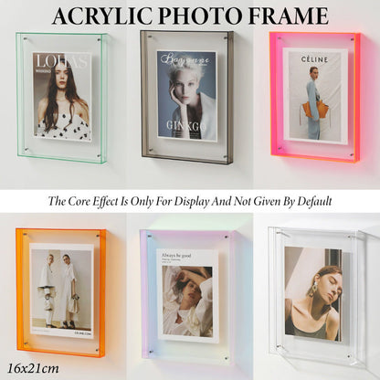 Acrylic Photo Frame Double-Sided Clear Display with Screw Mount - 16x21cm - Grey V528-PHOTO-GREY-324462