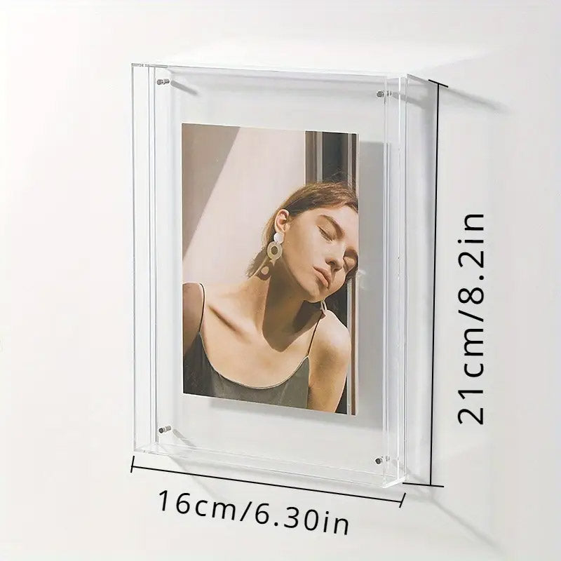 Acrylic Photo Frame Double-Sided Clear Display with Screw Mount - 16x21cm - Orange V528-PHOTO-ORANGE-542287