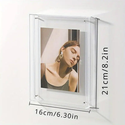 Acrylic Photo Frame Double-Sided Clear Display with Screw Mount - 16x21cm - Transparent V528-PHOTO-TM-293474