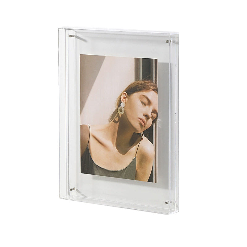 Acrylic Photo Frame Double-Sided Clear Display with Screw Mount - 16x21cm - Transparent V528-PHOTO-TM-293474