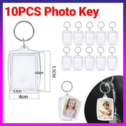 10PCS Clear Acrylic Photo Keyring - DIY Picture Frame Keychain Gifts V528-PHOTOKEY-10PCS-960528