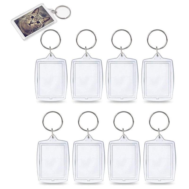10PCS Clear Acrylic Photo Keyring - DIY Picture Frame Keychain Gifts V528-PHOTOKEY-10PCS-960528