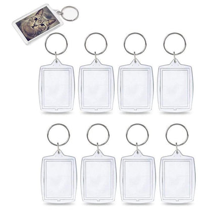 10PCS Clear Acrylic Photo Keyring - DIY Picture Frame Keychain Gifts V528-PHOTOKEY-10PCS-960528