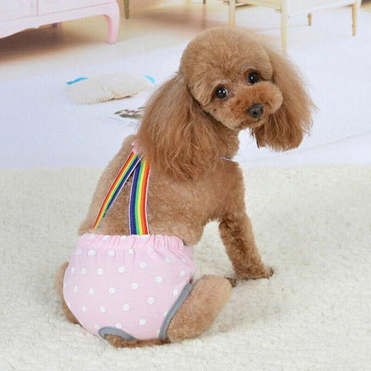 Female Pet Dog Cat Puppy Pant Menstrual Sanitary Nappy Diaper Wrap Underwear Blue - S V528-PHYSIOLOGICALPANTS-BLUE-S-65351