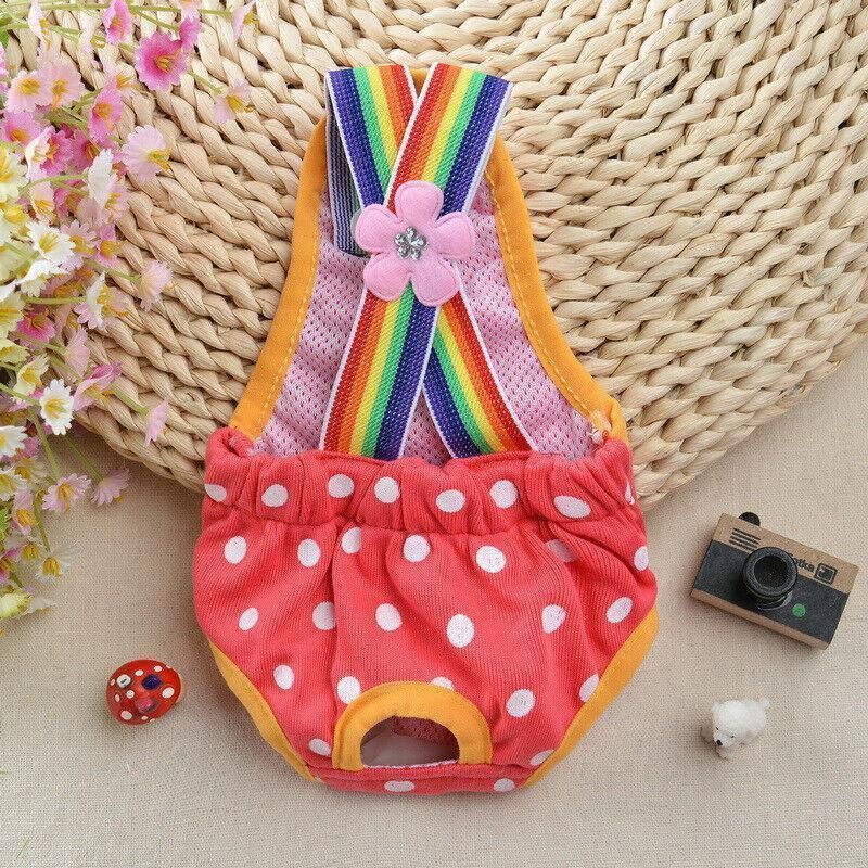 Female Pet Dog Cat Puppy Pant Menstrual Sanitary Nappy Diaper Wrap Underwear Pink - XL V528-PHYSIOLOGICALPANTS-PINK-L-21607