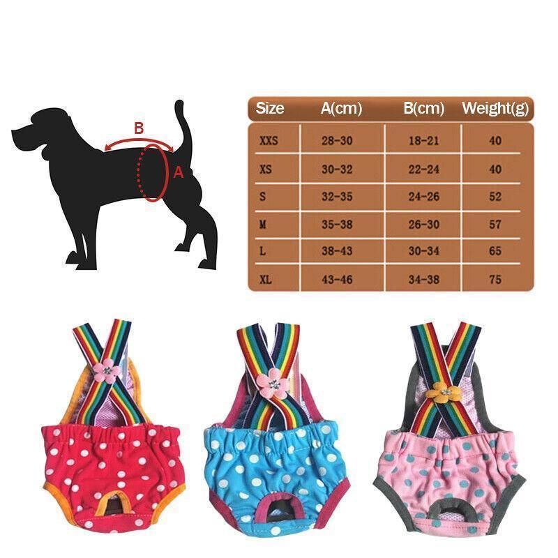 Female Pet Dog Cat Puppy Pant Menstrual Sanitary Nappy Diaper Wrap Underwear Pink - S V528-PHYSIOLOGICALPANTS-PINK-S-22160