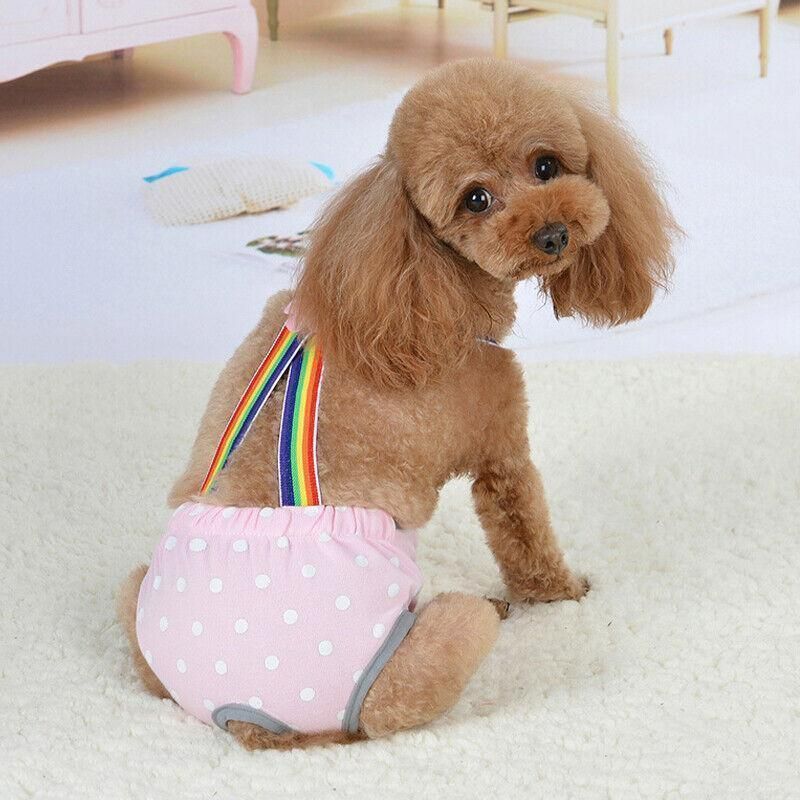 Female Pet Dog Cat Puppy Pant Menstrual Sanitary Nappy Diaper Wrap Underwear Pink - XS V528-PHYSIOLOGICALPANTS-PINK-S-29645