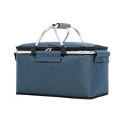 Folding Picnic Basket Insulated Cooler Bag Portable Outdoor Grocery Storage - Black V528-PICNIC-BASKET-BLACK-205589