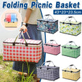 Foldable Picnic Basket Outdoor Camping Carrying Basket Portable Food Storage - Greenery V528-PICNIC-BASKET-GREENERY-723584