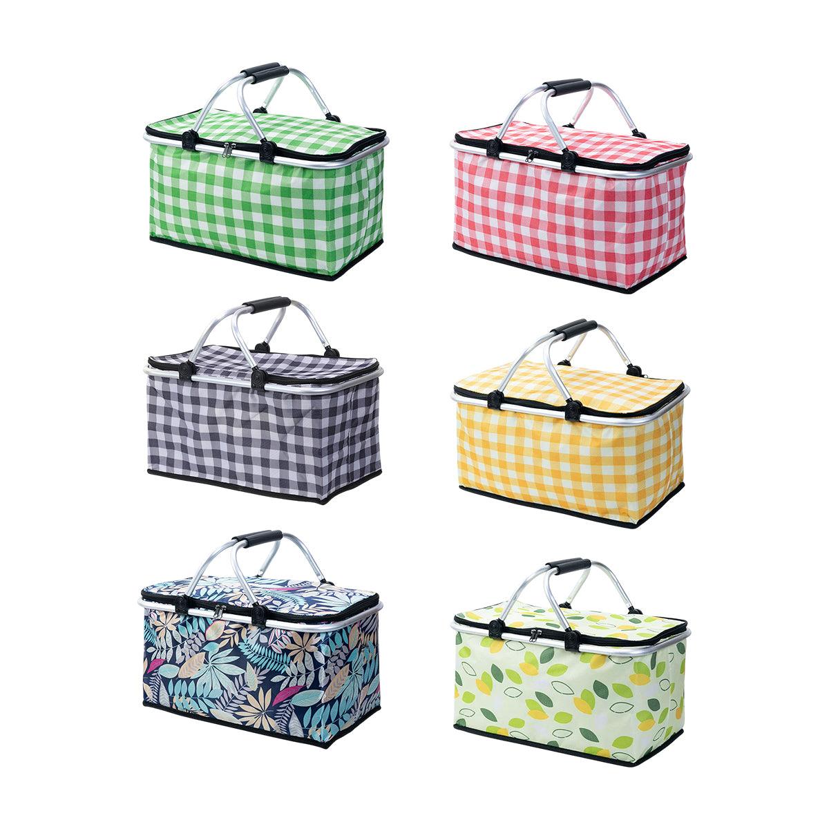 Foldable Picnic Basket Outdoor Camping Carrying Basket Portable Food Storage - Greenery V528-PICNIC-BASKET-GREENERY-723584