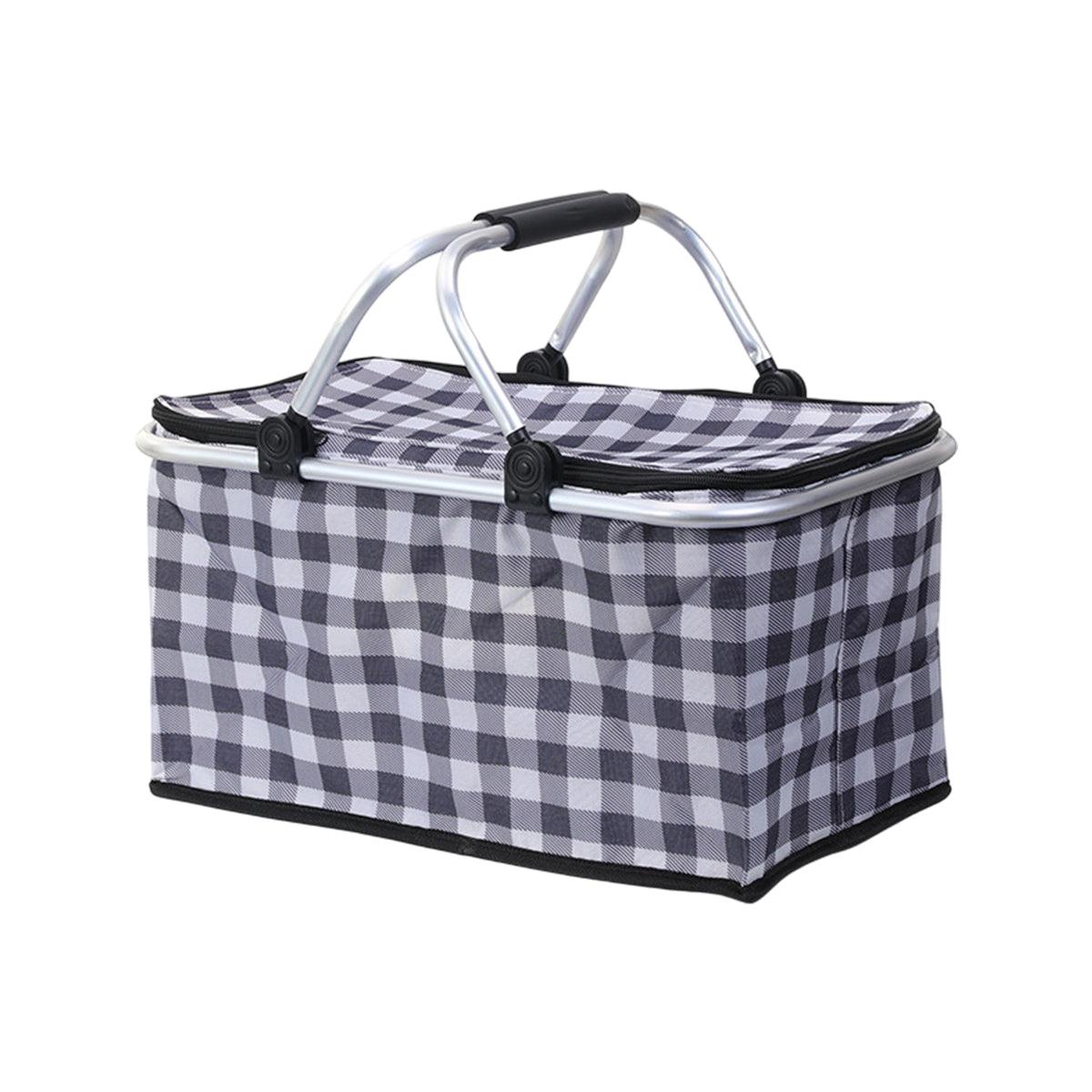 Foldable Picnic Basket Outdoor Camping Carrying Basket Portable Food Storage - Greenery V528-PICNIC-BASKET-GREENERY-723584