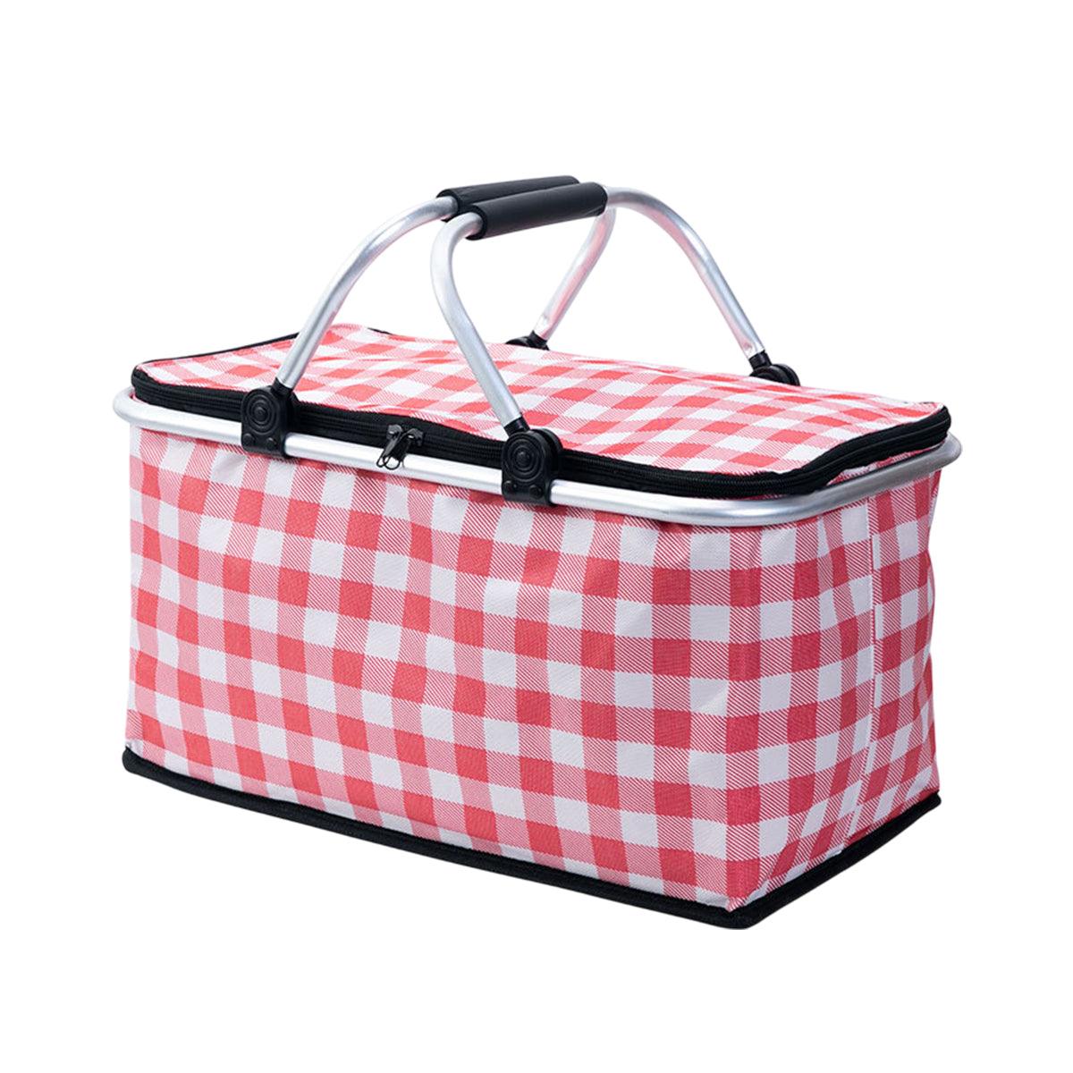 Foldable Picnic Basket Outdoor Camping Carrying Basket Portable Food Storage - Greenery V528-PICNIC-BASKET-GREENERY-723584