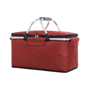 Folding Picnic Basket Insulated Cooler Bag Portable Outdoor Grocery Storage - Grey V528-PICNIC-BASKET-GREY-174171