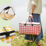 Foldable Picnic Basket Outdoor Camping Carrying Basket Portable Food Storage - Navy V528-PICNIC-BASKET-NAVY-604556