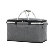 Folding Picnic Basket Insulated Cooler Bag Portable Outdoor Grocery Storage - Navy V528-PICNIC-BASKET-NAVY-929402