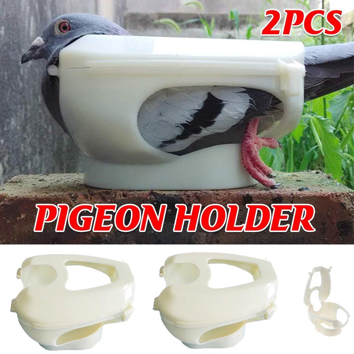 2X Practical Plastic Racing Pigeon Holder Fixed Frame Rack Bird Medicine Feeder V528-PIGEON-BRACKET-WHITE-2PCS-653083