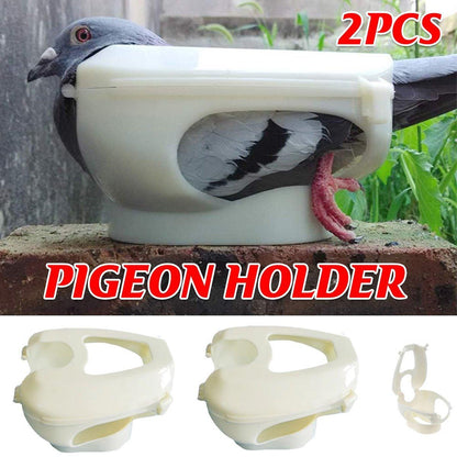 2X Practical Plastic Racing Pigeon Holder Fixed Frame Rack Bird Medicine Feeder V528-PIGEON-BRACKET-WHITE-2PCS-653083