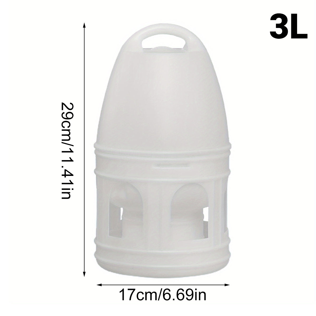 3L Pigeon Drinker White Plastic Drinking Pot Carrier Bird Water Dispenser Feeder V528-PIGEON-DRINKER-3L-614854