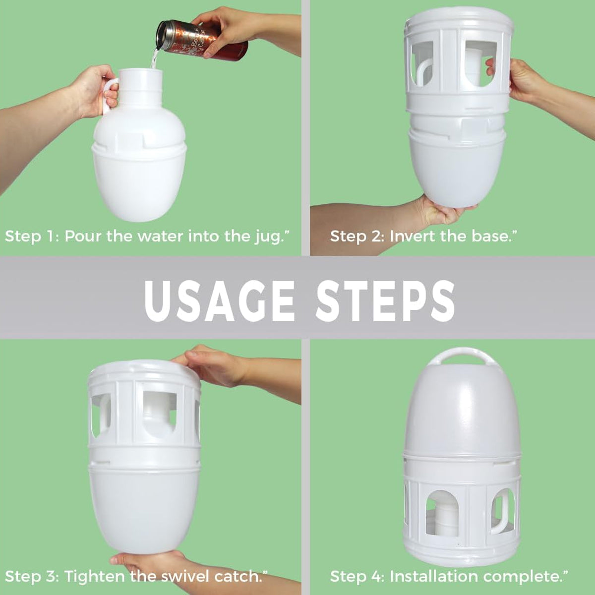 3L Pigeon Drinker White Plastic Drinking Pot Carrier Bird Water Dispenser Feeder V528-PIGEON-DRINKER-3L-614854