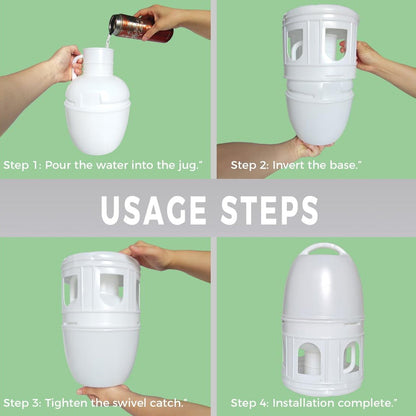 3L Pigeon Drinker White Plastic Drinking Pot Carrier Bird Water Dispenser Feeder V528-PIGEON-DRINKER-3L-614854
