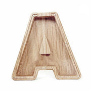 Wooden Piggy Bank Funny Letter or Guitar Coin Saving Money Box A-Z Gift Idea - A V528-PIGGYBANK-A-27708