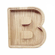 Wooden Piggy Bank Funny Letter or Guitar Coin Saving Money Box A-Z Gift Idea - B V528-PIGGYBANK-B-93671