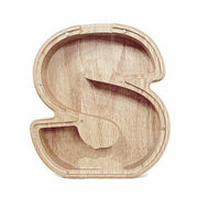 Wooden Piggy Bank Funny Letter or Guitar Coin Saving Money Box A-Z Gift Idea - S V528-PIGGYBANK-S-93346