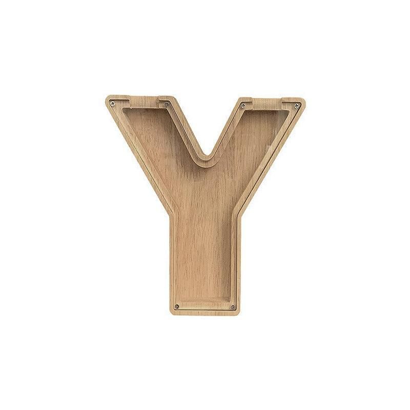 Wooden Piggy Bank Funny Letter or Guitar Coin Saving Money Box A-Z Gift Idea - Y V528-PIGGYBANK-Y-12985