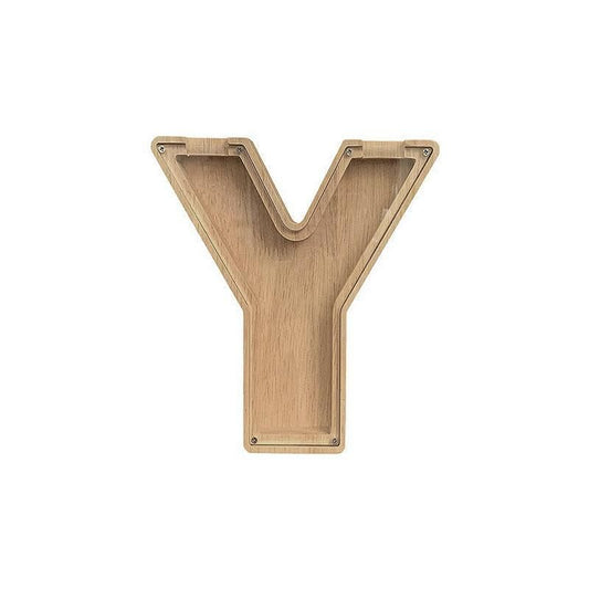 Wooden Piggy Bank Funny Letter or Guitar Coin Saving Money Box A-Z Gift Idea - Y V528-PIGGYBANK-Y-12985