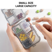 Small Pill Case Vitamin Holder Container 6/10Compartments Double Layer Holder - Red-2PCS V528-PILL-BOX-2PCS-GREY-743575