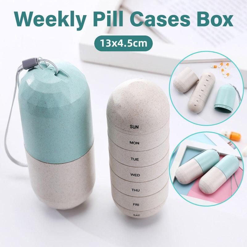 Sealed 7 Compartment Rotating Pill Box Weekly Travel Capsule Organizer Case V528-PILL-BOX-363412