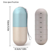 Sealed 7 Compartment Rotating Pill Box Weekly Travel Capsule Organizer Case V528-PILL-BOX-363412