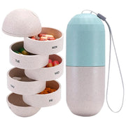 Sealed 7 Compartment Rotating Pill Box Weekly Travel Capsule Organizer Case V528-PILL-BOX-363412