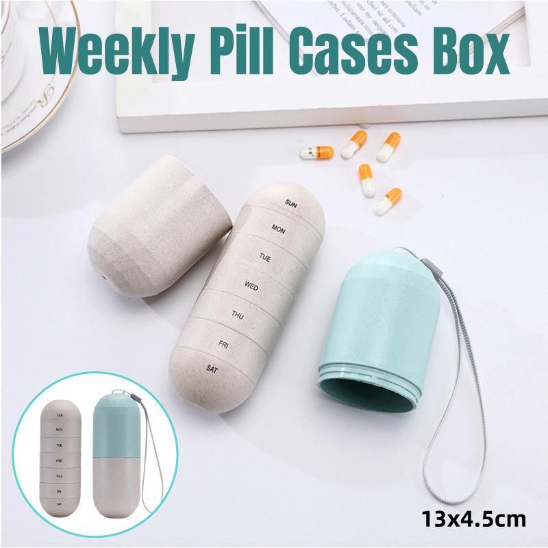 Sealed 7 Compartment Rotating Pill Box Weekly Travel Capsule Organizer Case V528-PILL-BOX-363412