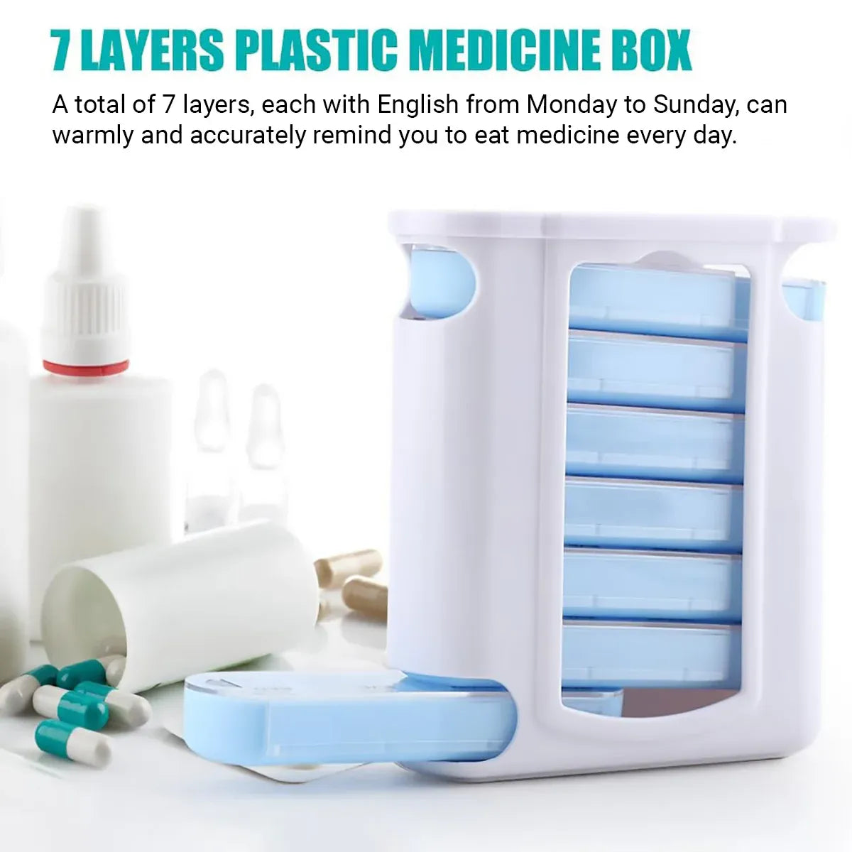 7 Day Pill Box Dispenser Storage Daily Holder Organiser Tablet Medicine Weekly V528-PILL-BOX-930104