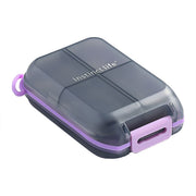 Small Pill Case Vitamin Holder Container 6/10Compartments Double Layer Holder - Purple-6 Grids V528-PILL-BOX-GREY-259820