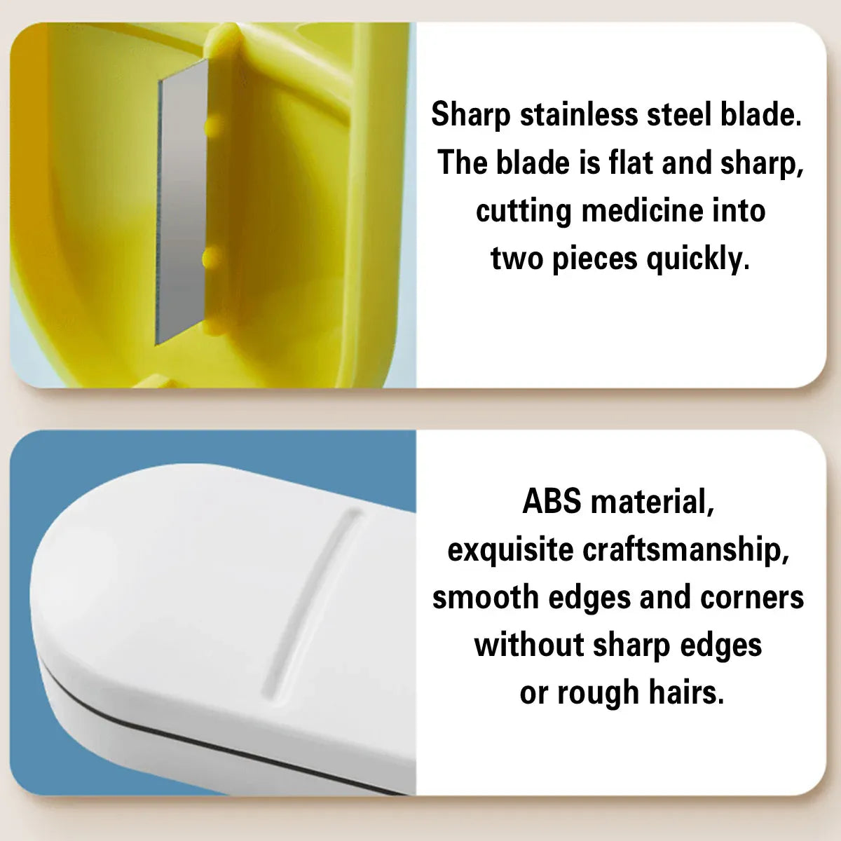 3PCS Tablet Cutter Pill Splitter Portable Medicine Box Pill Organizer Divider - White V528-PILL-CASE-WHITE-3PCS-395917