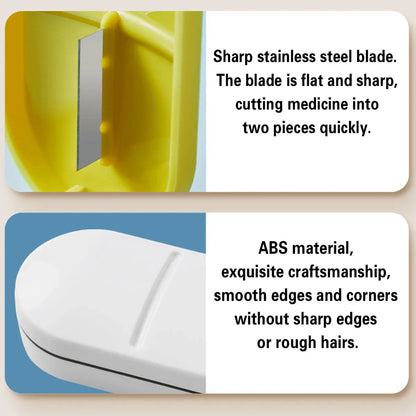 3PCS Tablet Cutter Pill Splitter Portable Medicine Box Pill Organizer Divider - Yellow V528-PILL-CASE-YELLOW-3PCS-103970
