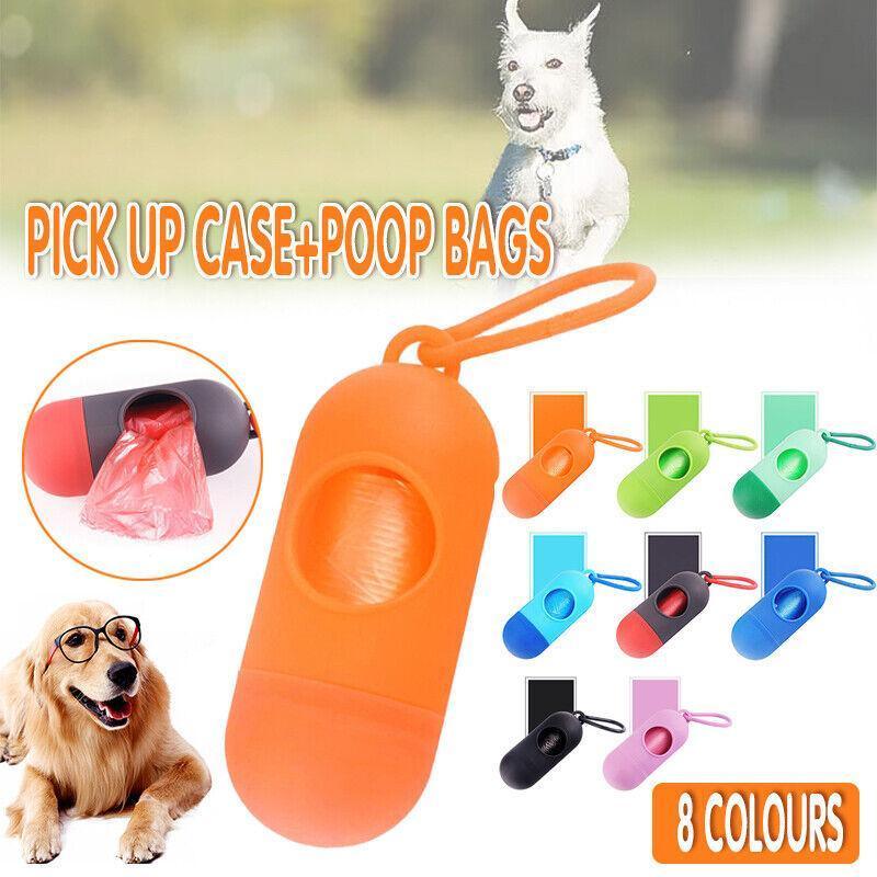 Portable Dog Waste Bag Dispenser with Refill Rolls for Pet Walking Cleanup - Green V528-PILL-GREEN-17786