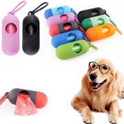 Portable Dog Waste Bag Dispenser with Refill Rolls for Pet Walking Cleanup - Grey + Red V528-PILL-GREY+RED-44929