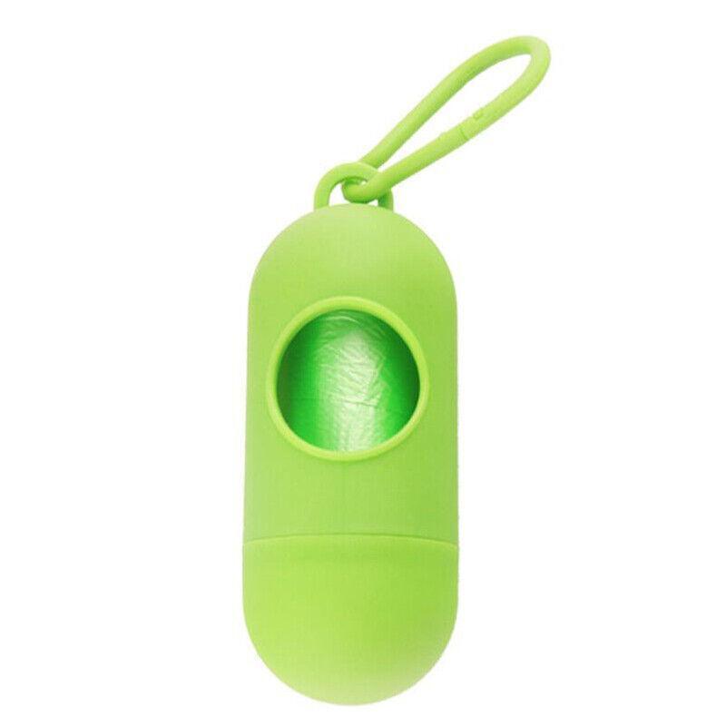 Portable Dog Waste Bag Dispenser with Refill Rolls for Pet Walking Cleanup - Grey + Red V528-PILL-GREY+RED-44929
