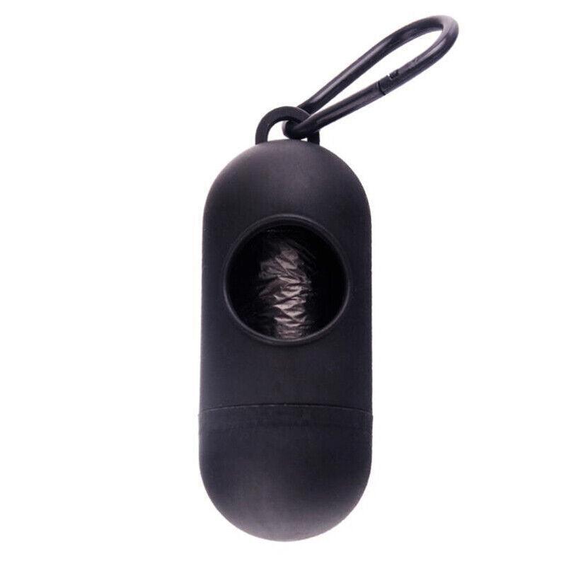 Portable Dog Waste Bag Dispenser with Refill Rolls for Pet Walking Cleanup - Grey + Red V528-PILL-GREY+RED-44929