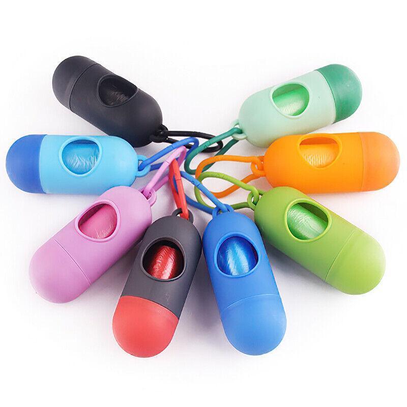 Portable Dog Waste Bag Dispenser with Refill Rolls for Pet Walking Cleanup - Orange V528-PILL-ORANGE-60791