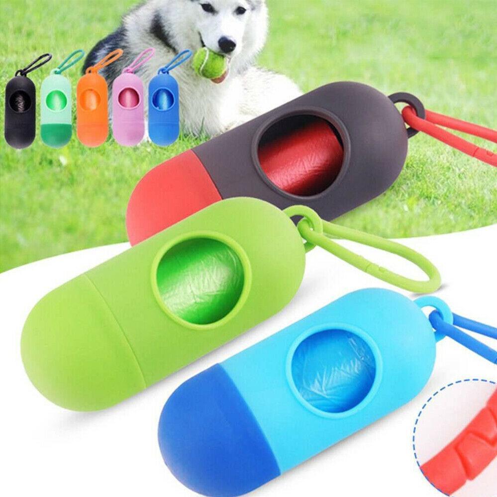 Portable Dog Waste Bag Dispenser with Refill Rolls for Pet Walking Cleanup - Orange V528-PILL-ORANGE-60791