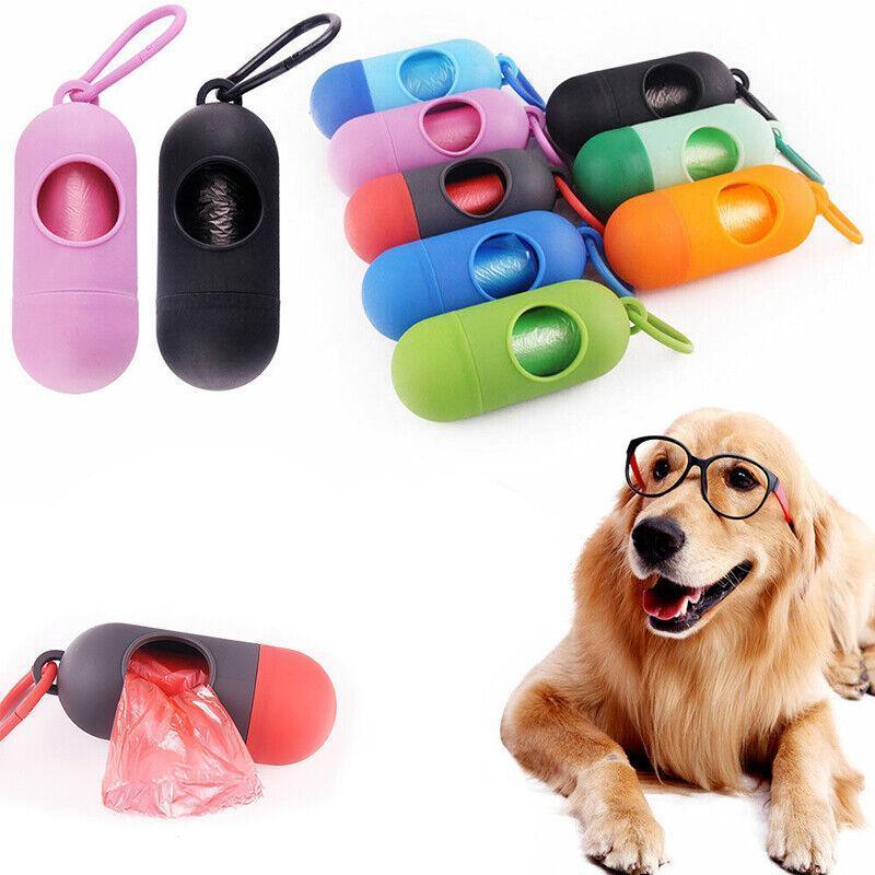 Portable Dog Waste Bag Dispenser with Refill Rolls for Pet Walking Cleanup - Orange V528-PILL-ORANGE-60791