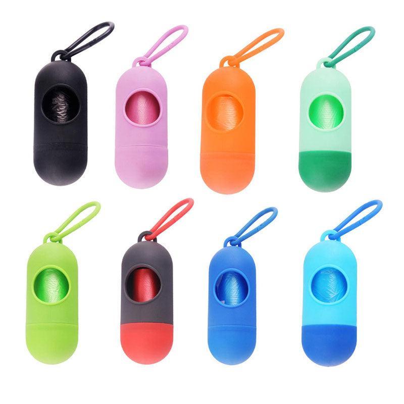 Portable Dog Waste Bag Dispenser with Refill Rolls for Pet Walking Cleanup - Pink V528-PILL-PINK-34808