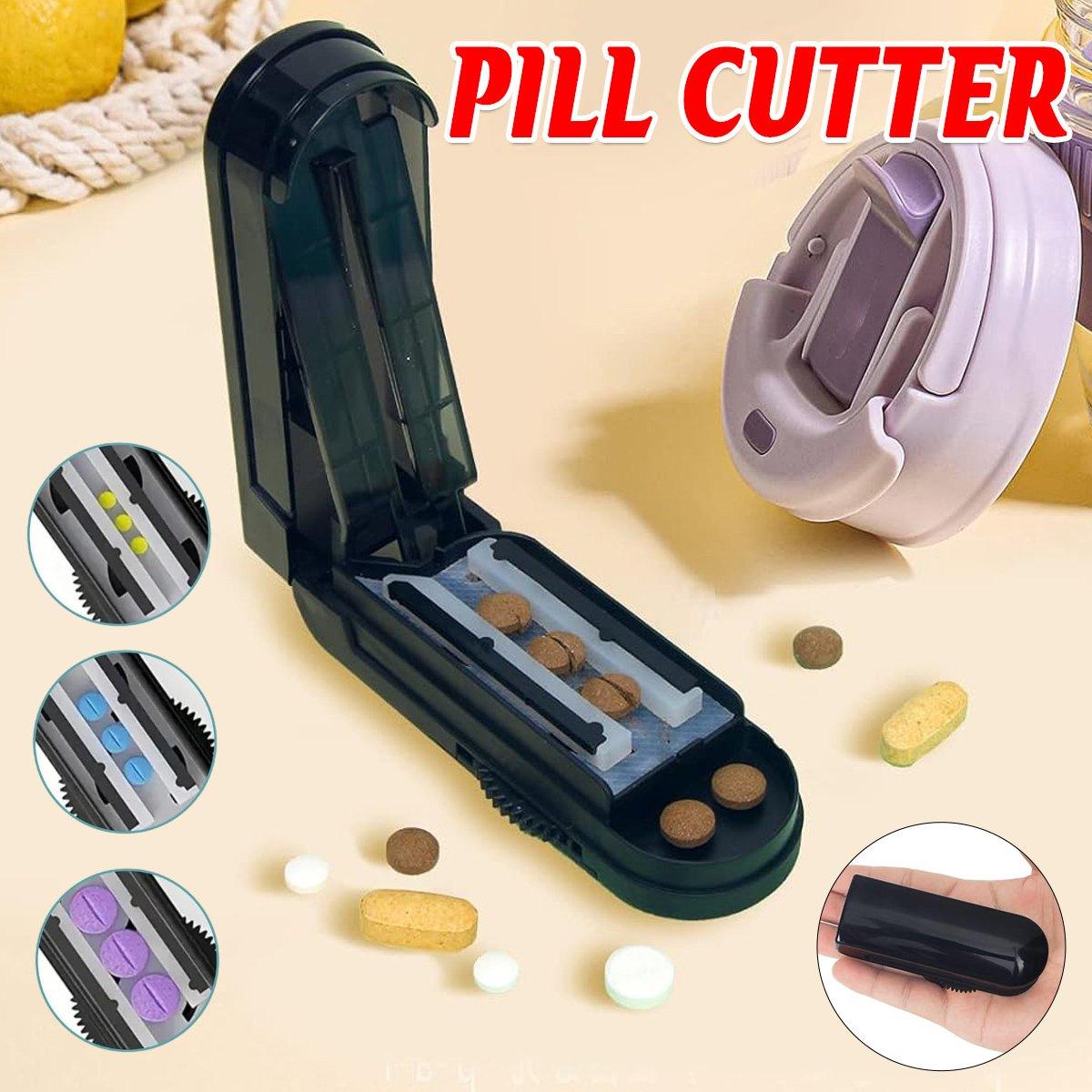 Pill Slicer Cutter Tablet Splitter Portable Pill Divider Medication Organizer V528-PILL-SLICER-BLACK-465258