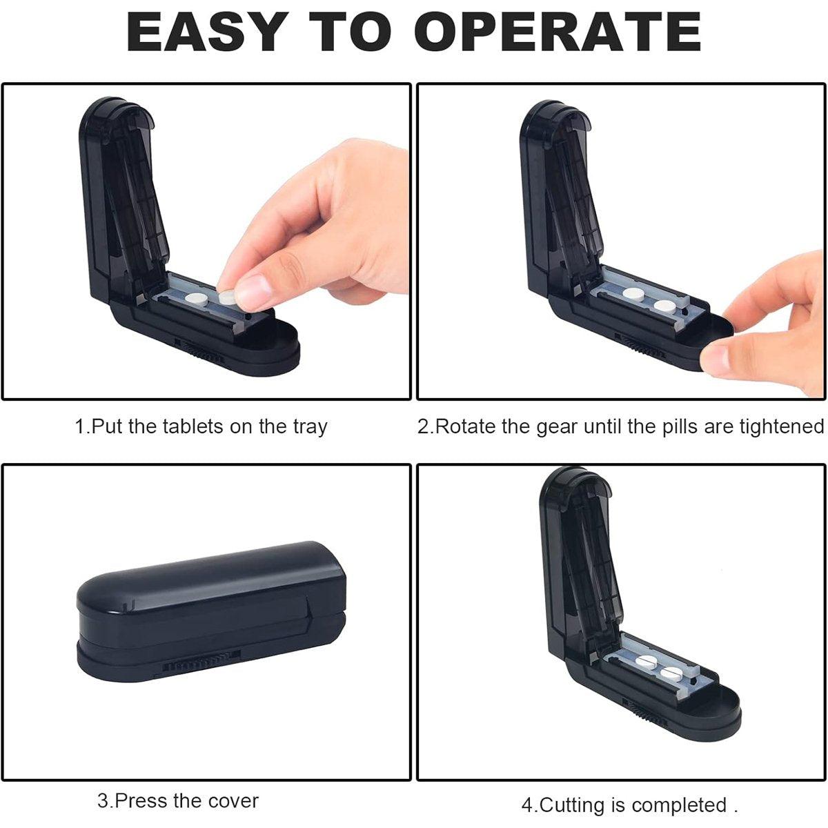 Pill Slicer Cutter Tablet Splitter Portable Pill Divider Medication Organizer V528-PILL-SLICER-BLACK-465258
