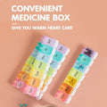 7 Day Weekly Pill Organizer Box with Push Button Rainbow Compartments Travel Case V528-PILLBO-756910