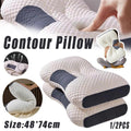 Ergonomic Contour Pillow Knitted Cotton Filling Neck Support for All Sleepers - 1PC V528-PILLOW-1PC-276316